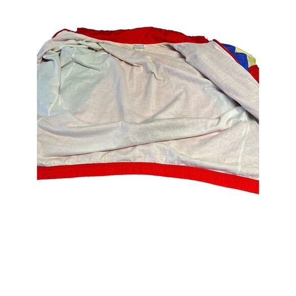 Vintage Sergio Tacchini Womens Colorblock Windbreaker Jacket Size 10 Red Multico - Picture 7 of 10